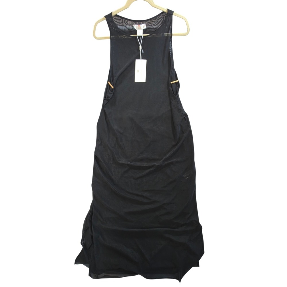 NWT Caroline Constas Goth Mesh Maxi Dress L Avant Garde Grunge Minimalist Black